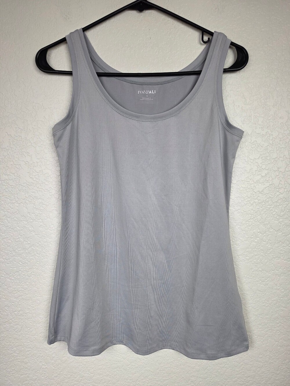roz & ALI Small Stretchy Light Grey Gray Tank Top